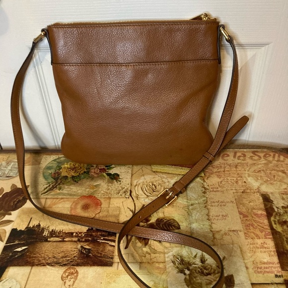 MICHAEL KORS CROSSBODY Brown LEATHER MK SHOULDERBAG VNTG - Picture 2 of 7